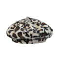 Womens quente angora inverno outono primavera leopardo lã cap chapéu boina (hw801)